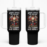 Cross Skull Tumbler With Handle Honesty Loyalty And Respect Worth More Than Gold, Diamond - Wonder Print Shop