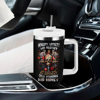 Cross Skull Tumbler With Handle Honesty Loyalty And Respect Worth More Than Gold, Diamond - Wonder Print Shop