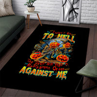 Pumpkin Skull Area Rug I Wan't Go To Hell The Devil Still Restraining Against Me - Wonder Print Shop