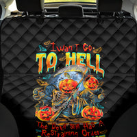 Pumpkin Skull Back Car Seat Cover I Wan't Go To Hell The Devil Still Restraining Against Me - Wonder Print Shop