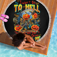 Pumpkin Skull Beach Blanket I Wan't Go To Hell The Devil Still Restraining Against Me - Wonder Print Shop