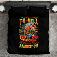 Pumpkin Skull Bedding Set I Wan't Go To Hell The Devil Still Restraining Against Me - Wonder Print Shop