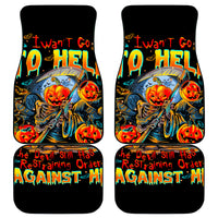 Pumpkin Skull Car Mats I Wan't Go To Hell The Devil Still Restraining Against Me - Wonder Print Shop