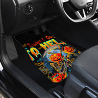 Pumpkin Skull Car Mats I Wan't Go To Hell The Devil Still Restraining Against Me - Wonder Print Shop