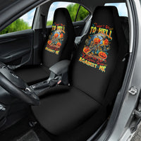 Pumpkin Skull Car Seat Cover I Wan't Go To Hell The Devil Still Restraining Against Me - Wonder Print Shop