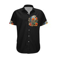 Pumpkin Skull Hawaiian Shirt I Wan't Go To Hell The Devil Still Restraining Against Me - Wonder Print Shop