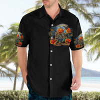Pumpkin Skull Hawaiian Shirt I Wan't Go To Hell The Devil Still Restraining Against Me - Wonder Print Shop