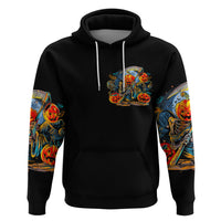 Pumpkin Skull Hoodie I Wan't Go To Hell The Devil Still Restraining Against Me - Wonder Print Shop
