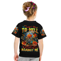 Pumpkin Skull Kid T Shirt I Wan't Go To Hell The Devil Still Restraining Against Me - Wonder Print Shop