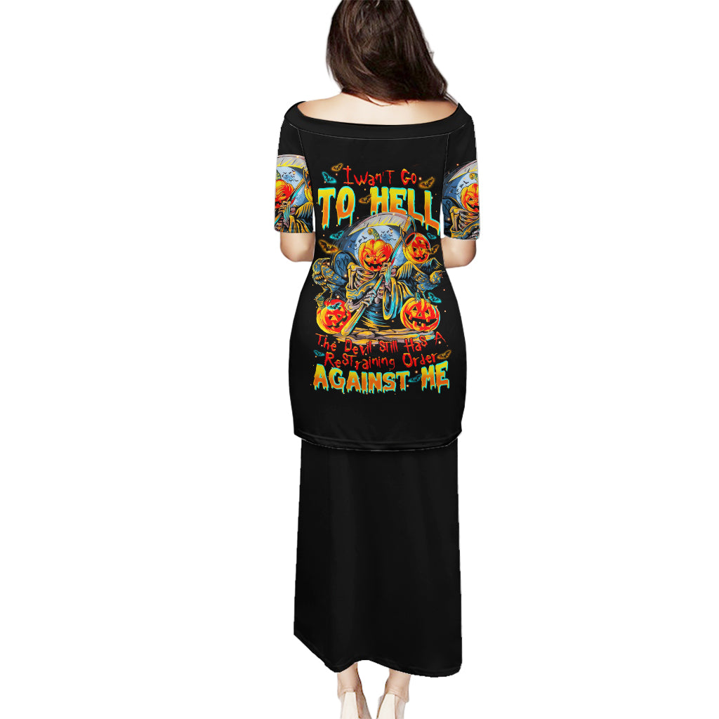Pumpkin Skull Puletasi I Wan't Go To Hell The Devil Still Restraining Against Me - Wonder Print Shop