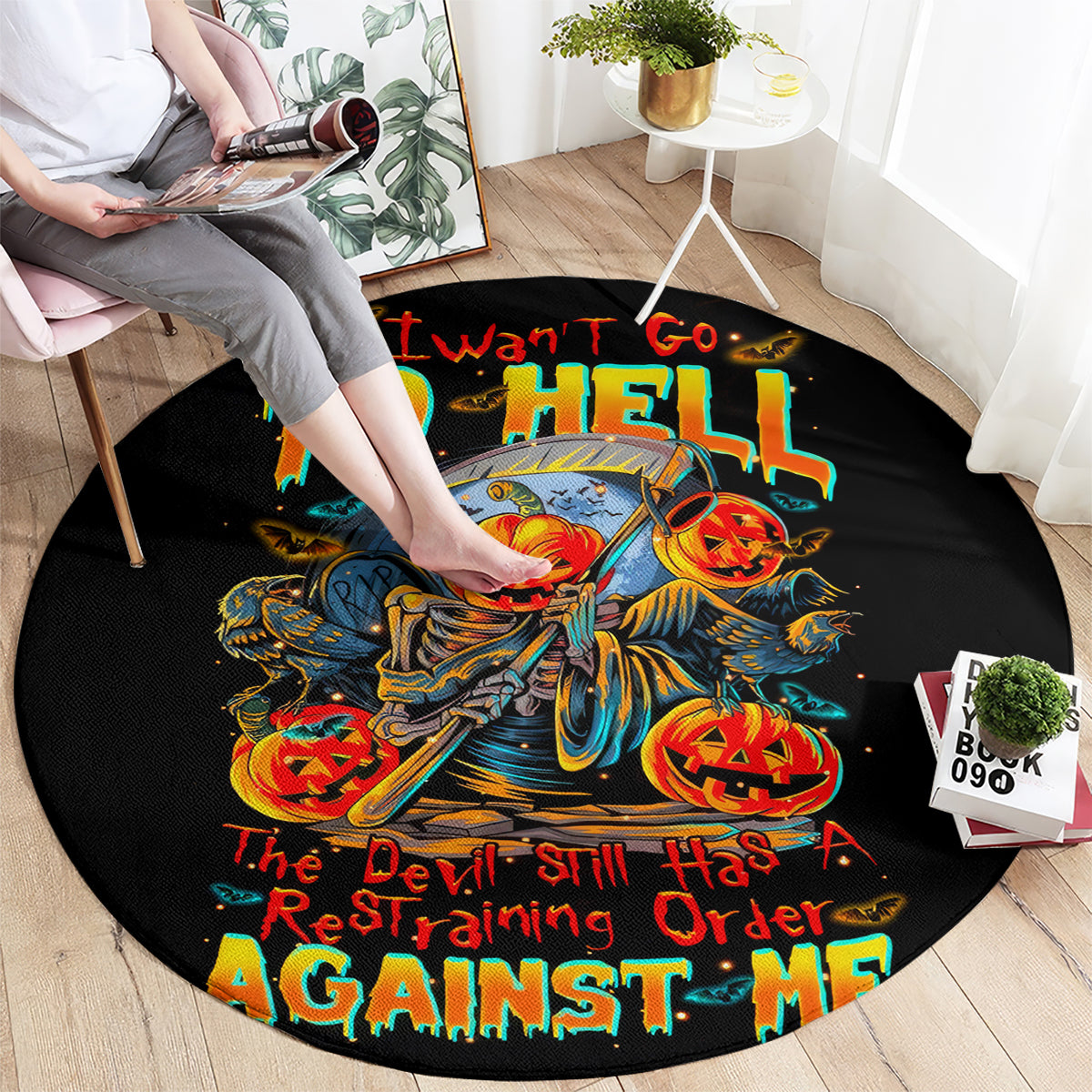 pumpkin-skull-round-carpet-i-want-go-to-hell-the-devil-still-restraining-against-me