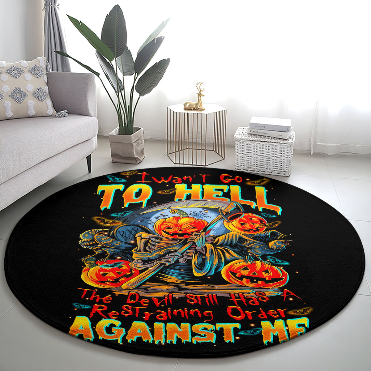 pumpkin-skull-round-carpet-i-want-go-to-hell-the-devil-still-restraining-against-me