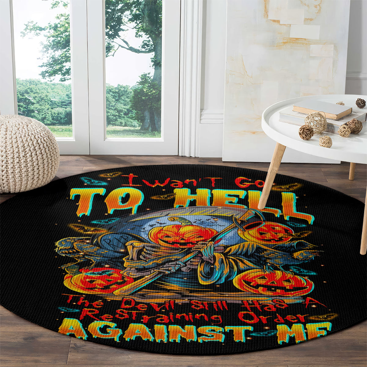 pumpkin-skull-round-carpet-i-want-go-to-hell-the-devil-still-restraining-against-me