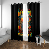 Pumpkin Skull Window Curtain I Wan't Go To Hell The Devil Still Restraining Against Me - Wonder Print Shop