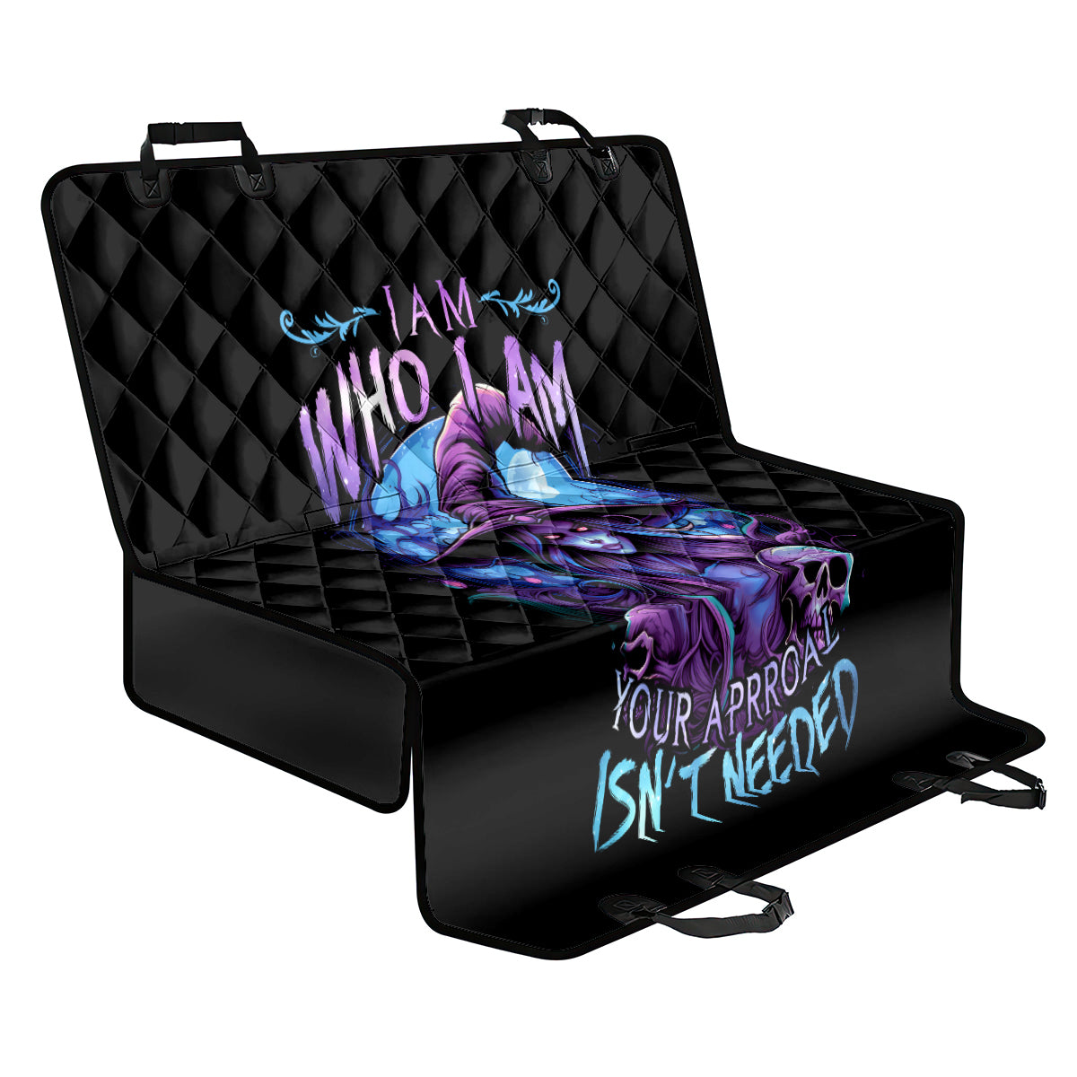 Witch Skull Back Car Seat Cover Iam Who Iam Your Approval Isn't Need - Wonder Print Shop