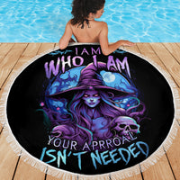 Witch Skull Beach Blanket Iam Who Iam Your Approval Isn't Need - Wonder Print Shop