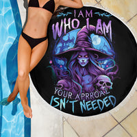 Witch Skull Beach Blanket Iam Who Iam Your Approval Isn't Need - Wonder Print Shop