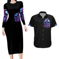 Witch Skull Couples Matching Long Sleeve Bodycon Dress and Hawaiian Shirt Iam Who Iam Your Approval Isn't Need - Wonder Print Shop