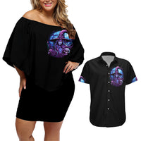 Witch Skull Couples Matching Off Shoulder Short Dress and Hawaiian Shirt Iam Who Iam Your Approval Isn't Need - Wonder Print Shop
