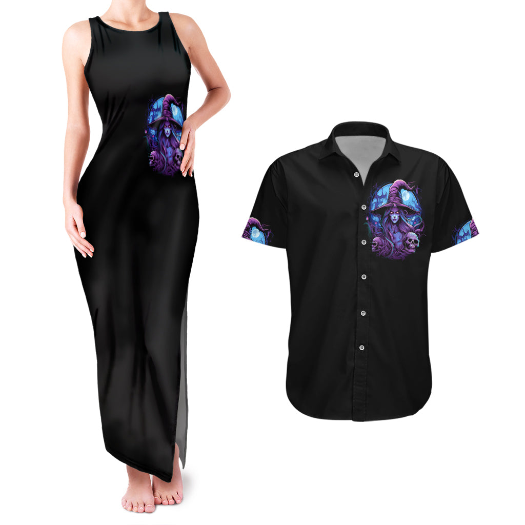 Witch Skull Couples Matching Tank Maxi Dress and Hawaiian Shirt Iam Who Iam Your Approval Isn't Need - Wonder Print Shop