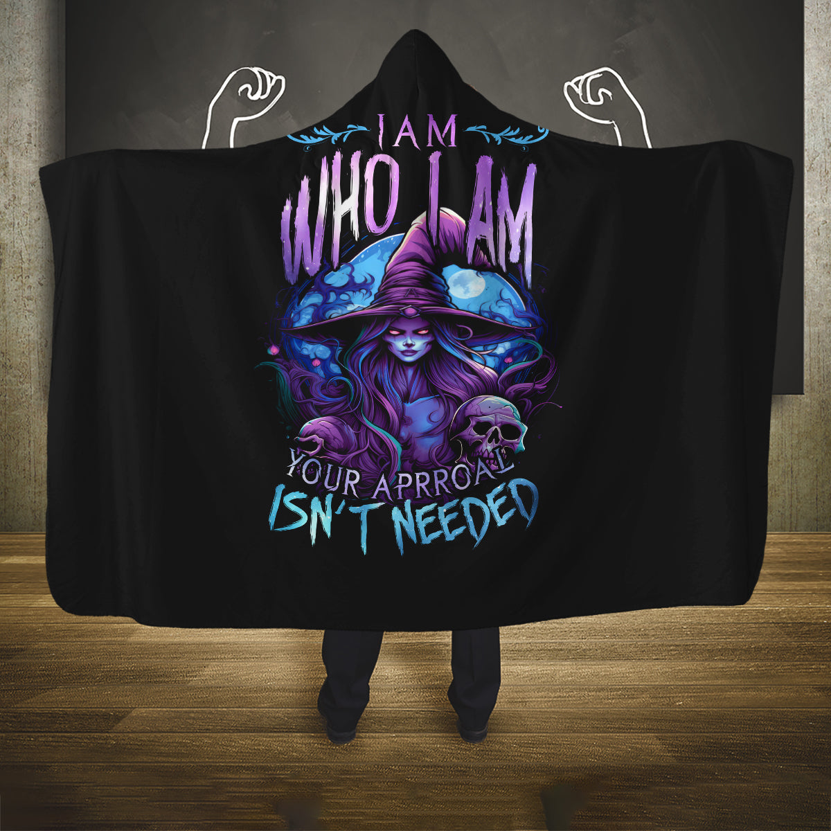 witch-skull-hooded-blanket-iam-who-iam-your-approval-isnt-need