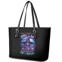 Witch Skull Leather Tote Bag Iam Who Iam Your Approval Isn't Need - Wonder Print Shop