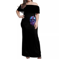 Witch Skull Off Shoulder Maxi Dress Iam Who Iam Your Approval Isn't Need - Wonder Print Shop