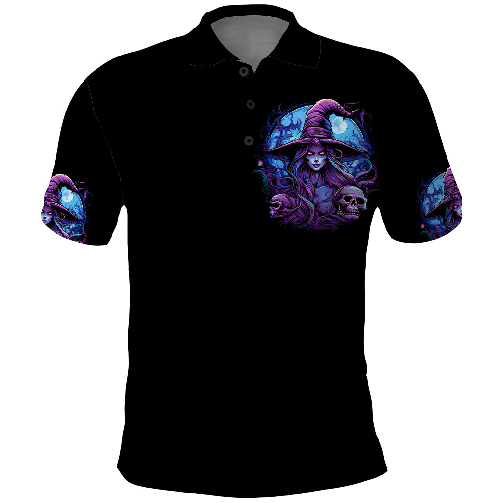 Witch Skull Polo Shirt Iam Who Iam Your Approval Isn't Need - Wonder Print Shop