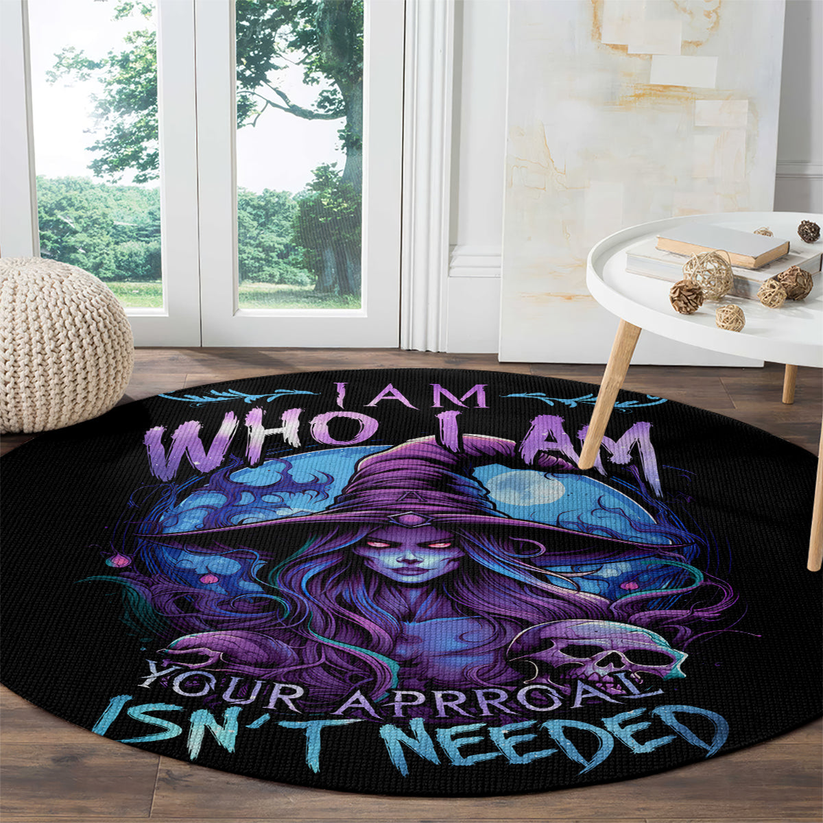 witch-skull-round-carpet-iam-who-iam-your-approval-isnt-need