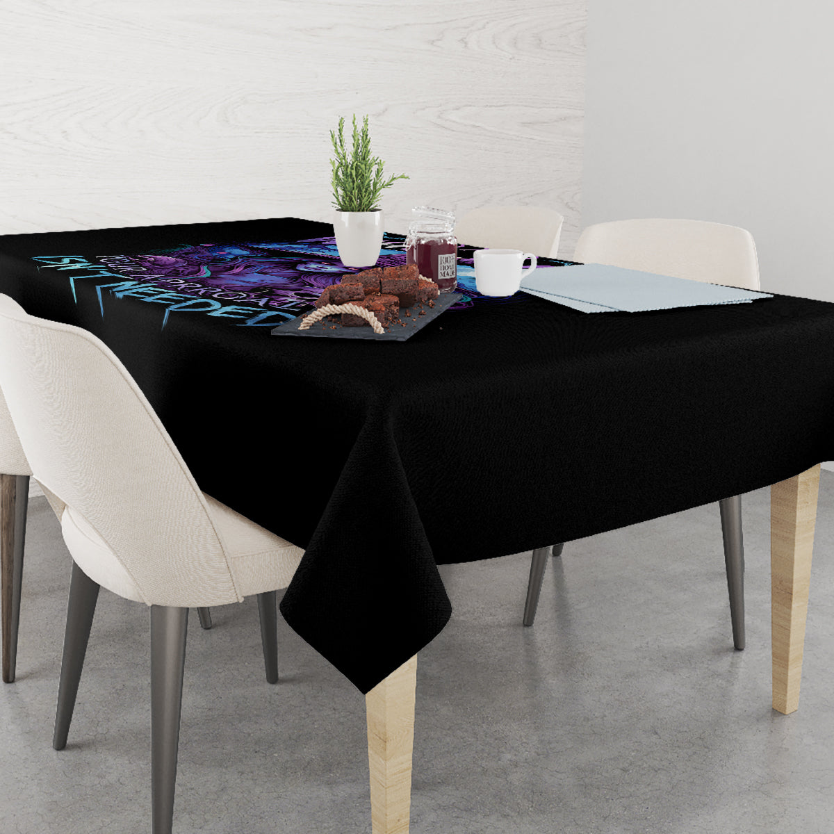 Witch Skull Tablecloth Iam Who Iam Your Approval Isn't Need - Wonder Print Shop