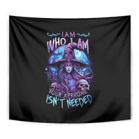 Witch Skull Tapestry Iam Who Iam Your Approval Isn't Need - Wonder Print Shop