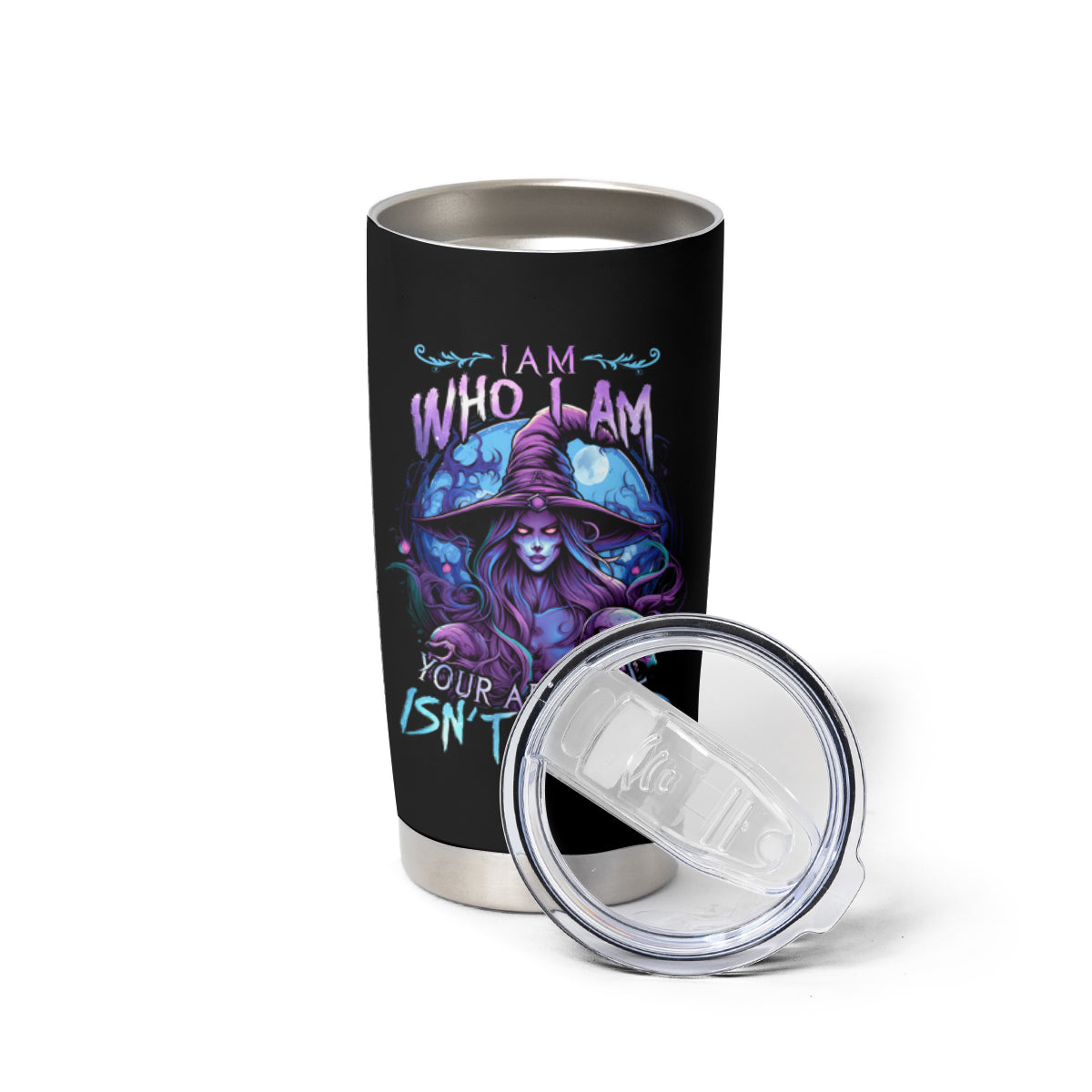 Witch Skull Tumbler Cup Iam Who Iam Your Approval Isn't Need - Wonder Print Shop