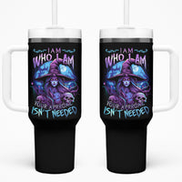 Witch Skull Tumbler With Handle Iam Who Iam Your Approval Isn't Need - Wonder Print Shop