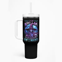 Witch Skull Tumbler With Handle Iam Who Iam Your Approval Isn't Need - Wonder Print Shop