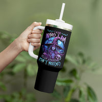 Witch Skull Tumbler With Handle Iam Who Iam Your Approval Isn't Need - Wonder Print Shop