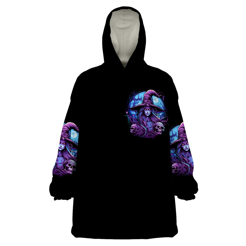 Witch Skull Wearable Blanket Hoodie Iam Who Iam Your Approval Isn't Need - Wonder Print Shop