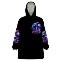 Witch Skull Wearable Blanket Hoodie Iam Who Iam Your Approval Isn't Need - Wonder Print Shop