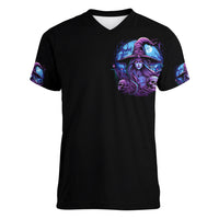 Witch Skull Women V Neck T Shirt Iam Who Iam Your Approval Isn't Need - Wonder Print Shop