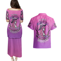Witch Skull Couples Matching Puletasi Dress and Hawaiian Shirt i'm A Grumpy Old Lady Sarcasm Depends On Your Stupidity - Wonder Print Shop