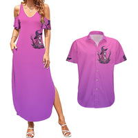Witch Skull Couples Matching Summer Maxi Dress and Hawaiian Shirt i'm A Grumpy Old Lady Sarcasm Depends On Your Stupidity - Wonder Print Shop