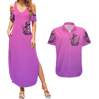 Witch Skull Couples Matching Summer Maxi Dress and Hawaiian Shirt I'm A Grumpy Old Lady Sarcasm Depends On Your Stupidity - Wonder Print Shop