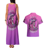 Witch Skull Couples Matching Tank Maxi Dress and Hawaiian Shirt i'm A Grumpy Old Lady Sarcasm Depends On Your Stupidity - Wonder Print Shop
