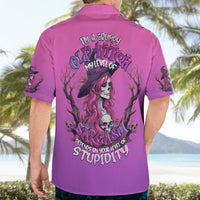 Witch Skull Hawaiian Shirt i'm A Grumpy Old Lady Sarcasm Depends On Your Stupidity - Wonder Print Shop