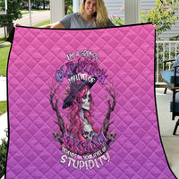 Witch Skull Quilt I'm A Grumpy Old Lady Sarcasm Depends On Your Stupidity - Wonder Print Shop