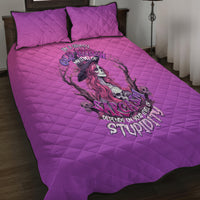 Witch Skull Quilt Bed Set I'm A Grumpy Old Lady Sarcasm Depends On Your Stupidity - Wonder Print Shop