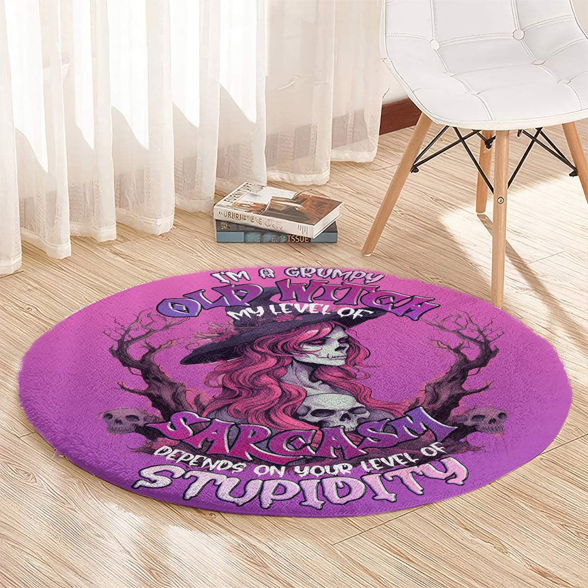 witch-skull-round-carpet-im-a-grumpy-old-lady-sarcasm-depends-on-your-stupidity