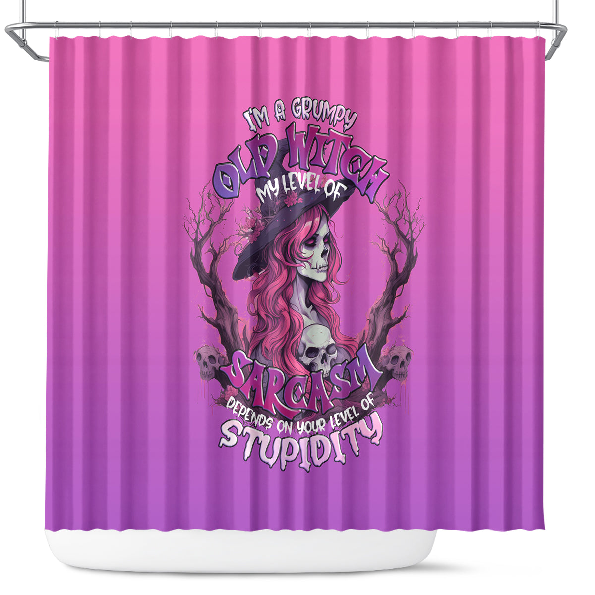 witch-skull-shower-curtain-im-a-grumpy-old-lady-sarcasm-depends-on-your-stupidity