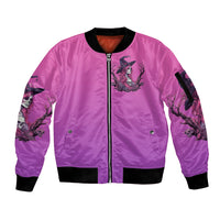 Witch Skull Sleeve Zip Bomber Jacket I'm A Grumpy Old Lady Sarcasm Depends On Your Stupidity - Wonder Print Shop