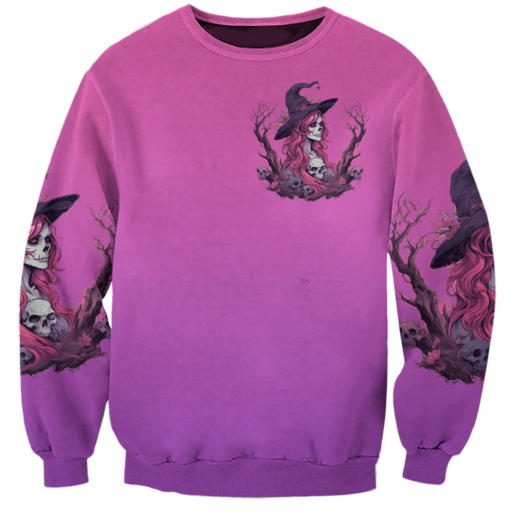 Witch Skull Sweatshirt I'm A Grumpy Old Lady Sarcasm Depends On Your Stupidity - Wonder Print Shop