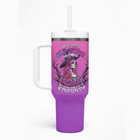 Witch Skull Tumbler With Handle I'm A Grumpy Old Lady Sarcasm Depends On Your Stupidity - Wonder Print Shop